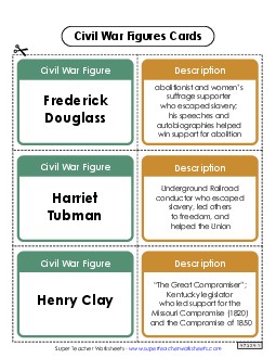 Civil War Figures Worksheet