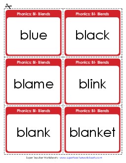 Flashcards Phonics Blends Worksheet