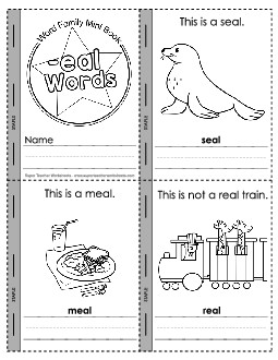 Mini-Book (-eal) Word Families Worksheet