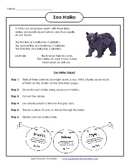 Zoo Haiku Poetry Worksheet