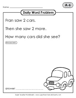 Daily Word Problems A-6 through A-10 Worksheet