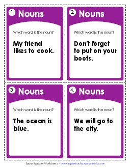 Nouns: Find the Noun Free Worksheet