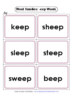 Flashcards (-eep) Word Families Worksheet