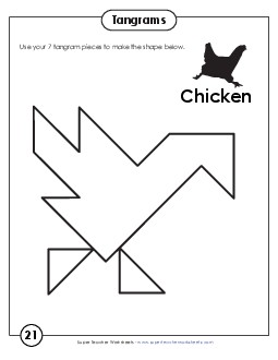 Tangram Puzzles #21-25 Tangrams Worksheet