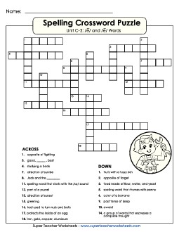 Crossword Puzzle (C-2) Spelling C Worksheet