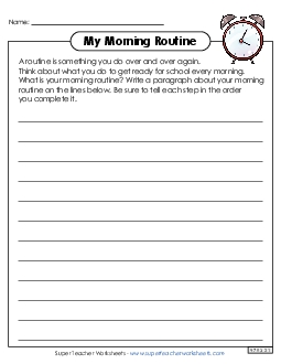 My Morning Routine Backtoschool Worksheet