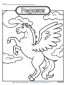 New Coloring Page: Pegasus Spanish Worksheet