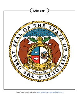 Missouri State Seal (Full-Color Version) States Individual Worksheet