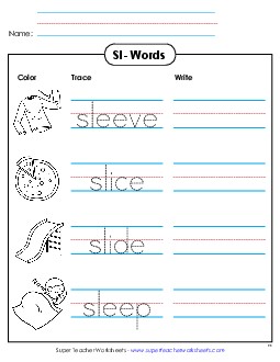 Trace and Write  Phonics Blends Worksheet