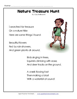 Nature Treasure Hunt  Poems Worksheet