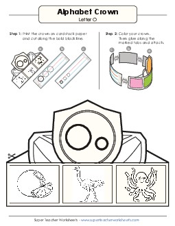 Letter O - Crown Alphabet Worksheet