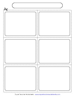 Cards (6 per page; Gray) Free Templates Worksheet