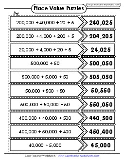 Place Value (6-Digit) Worksheet