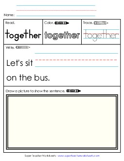 Worksheet 3: Together Sight Words Individual Worksheet