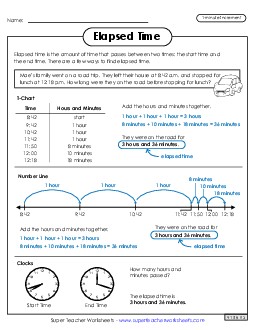 Elapsed Time Anchor Chart (Advanced)  Worksheet