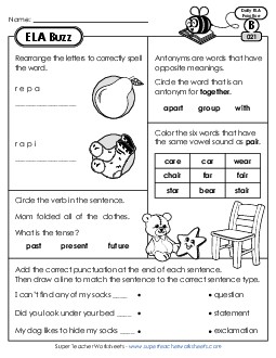 ELA Buzz: Week 5 Worksheets 21 through 25 Daily Ela Review Worksheet