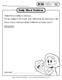 Daily Word Problems B-36 through B-40 Worksheet