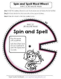 Spin and Spell (C-2) Free Spelling C Worksheet