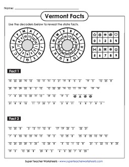 Cryptogram Puzzle States Individual Worksheet