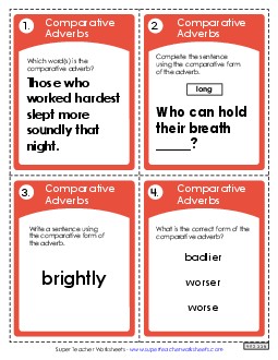 Adverbs: Comparative Worksheet