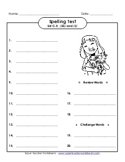 Spelling Test (C-5) Free Spelling C Worksheet