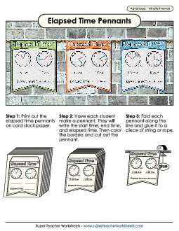 Elapsed Time: 1 Minute Intervals Worksheet