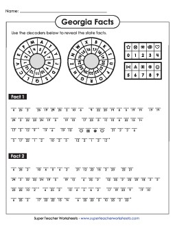 Cryptogram Puzzle States Individual Worksheet