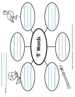 Word Web (Fl- Words) Phonics Blends Worksheet