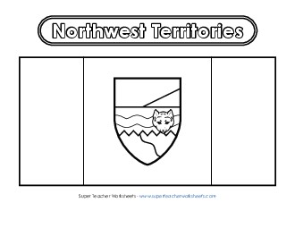 Northwest Territories Flag (Black & White) Free Canada Worksheet