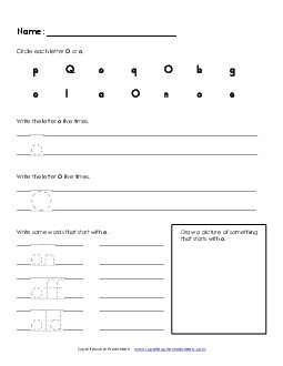 Letter O o - Practice Sheet Alphabet Worksheet