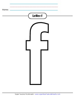 Outline - Lowercase f Alphabet Worksheet