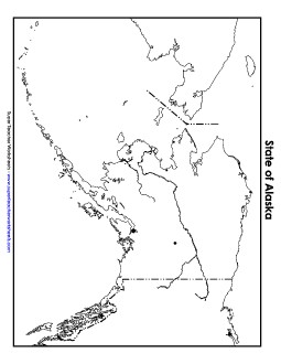 Blank Alaska Map with City Dots State Maps Worksheet