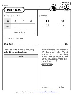 Math Buzz: Week 18 Worksheets 86 through 90 Daily Math Review Worksheet