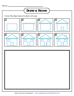 Draw a House Learning To Draw Worksheet