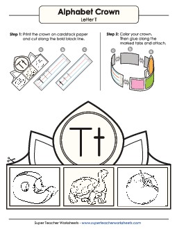 Crown: Letter T Alphabet Worksheet