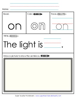 Worksheet 3: On Sight Words Individual Worksheet