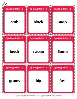 Flashcards (B-10) Spelling B Worksheet