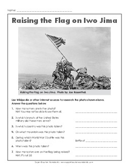 Raising the Flag on Iwo Jima Free Social Studies World War Ii Worksheet