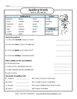 Questions Worksheet (D-9) Spelling D Worksheet