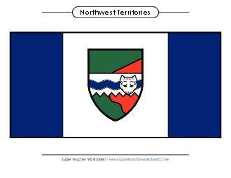 Northwest Territories Flag (Full Colour) Canada Worksheet