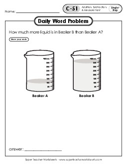 Daily Word Problems C-51 through C-55 Worksheet