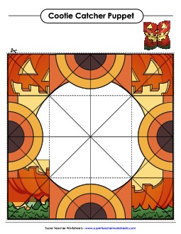 Pumpkin Cootie Catcher  Halloween Worksheet