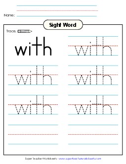 Trace the Word: With Sight Words Individual Worksheet