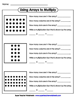 Using Arrays to Multiply Multiplication Worksheet