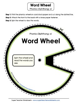 Word Wheel: OI Phonics Diphthongs Worksheet