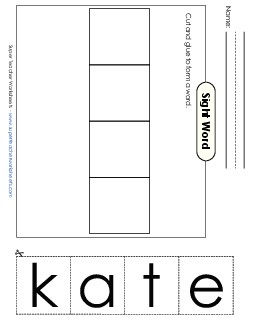 Large Cut-and-Glue: Take Sight Words Individual Worksheet