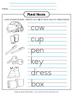 Plural Nouns (Basic)  Worksheet