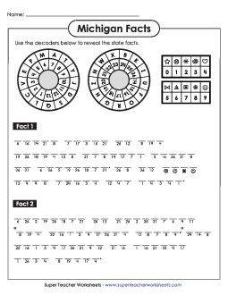 Cryptogram Puzzles States Individual Worksheet