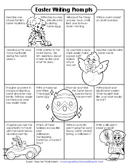 Easter Writing Prompts Worksheet