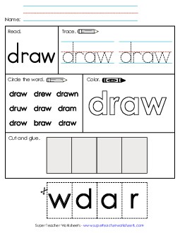 Worksheet 2: Draw Sight Words Individual Worksheet